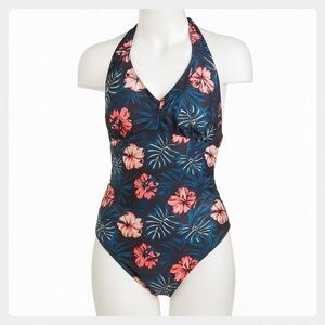 LOLE One-Piece Halter Swimsuit – Tropical Floral Print Women’s Size 10 Swimwear